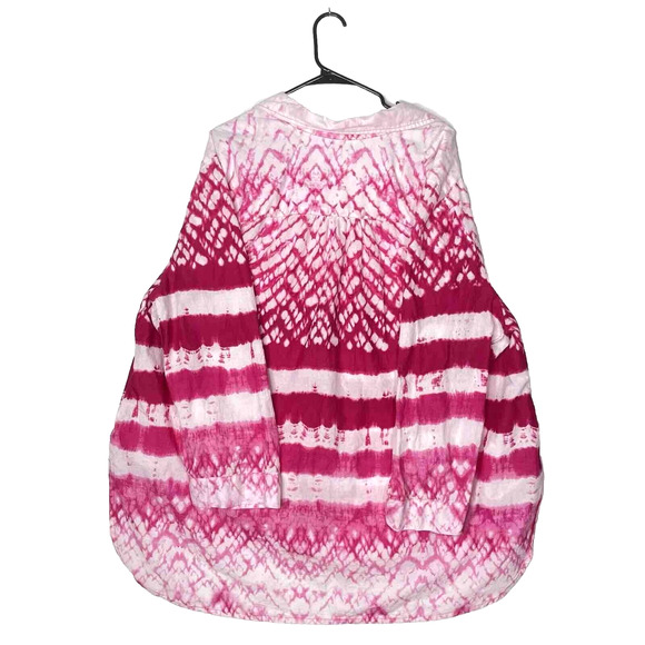 Womens Plus Size Blouse Beachy Pink Tie Dye Boho Summery Sz 4X Hippie Colorful - Picture 3 of 10